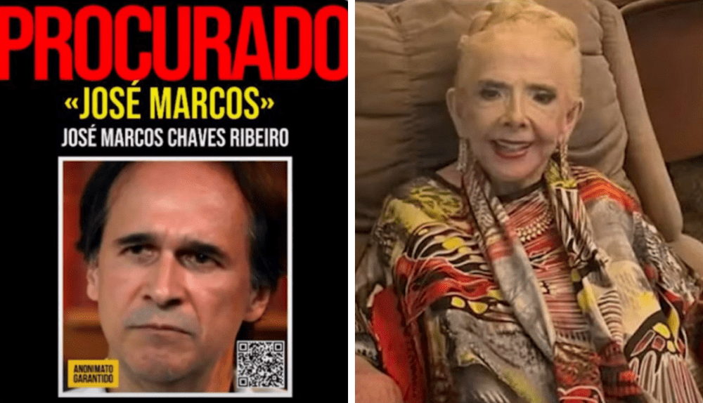 Montagem com foto de suposto agressor à esquerda e de socialite à direita