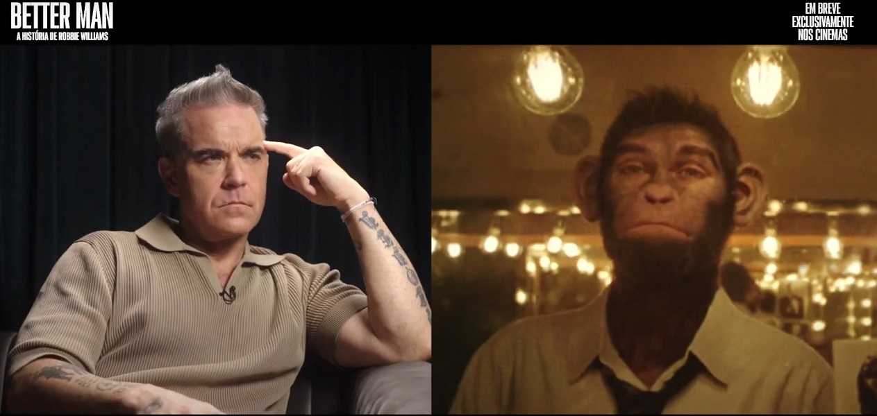 Robbie Williams será representado por um macaco na cinebiografia ‘Better Man’