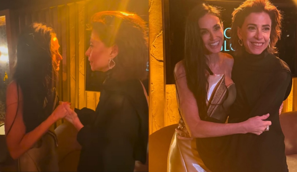 Demi Moore e Fernanda Torres Globo de Ouro