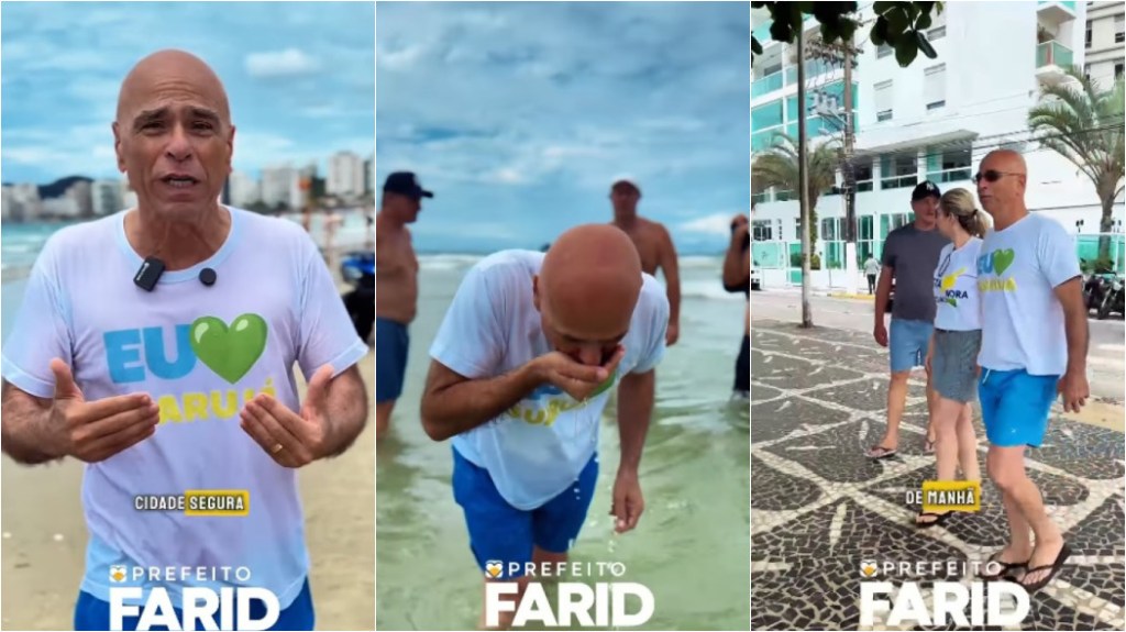 Prefeito de Guarujá bebe água do mar em meio à onda de virose no litoral paulista