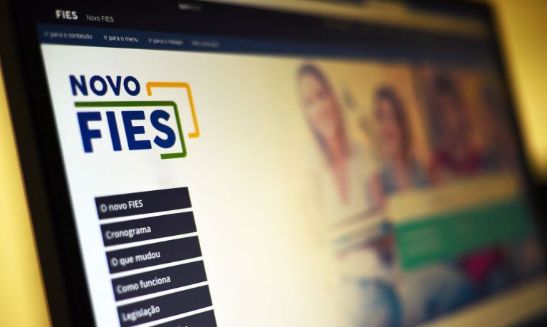 Tela do site do Fies