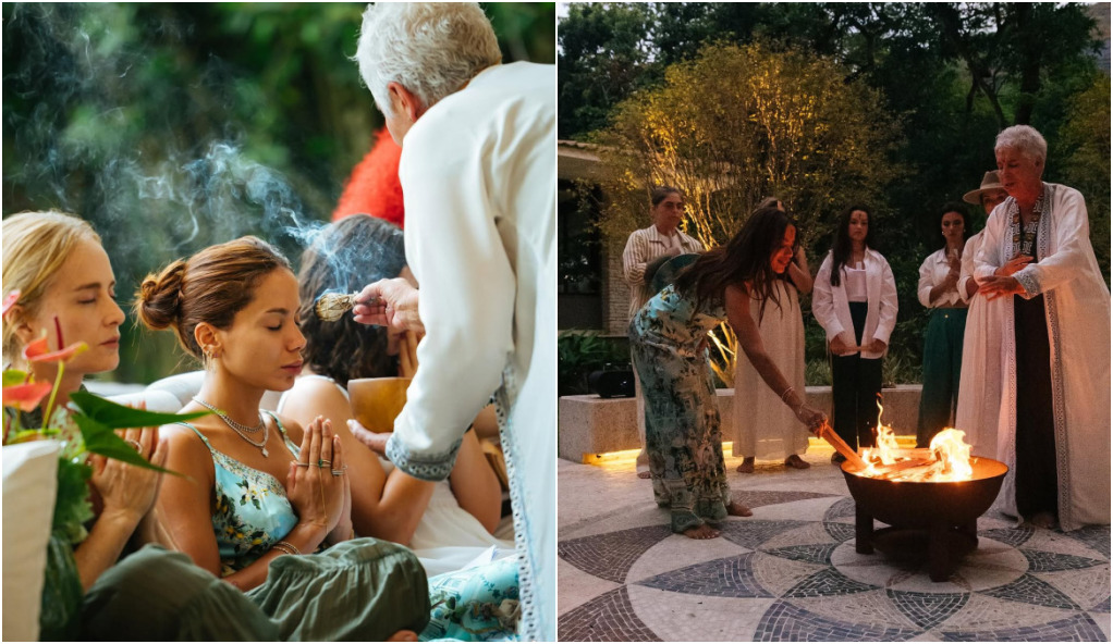 Anitta comemora chegada do outono com ritual ao lado de Angélica e Juliette