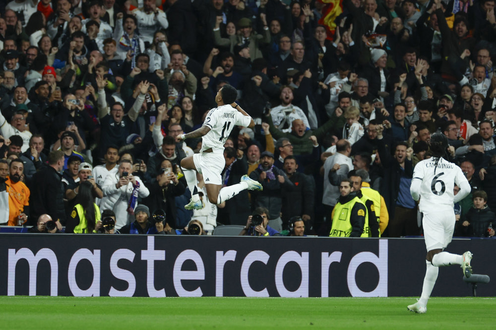 Rodrygo faz 'gol relâmpago' e Real Madrid larga à frente do Atlético nas oitavas de final da Champions