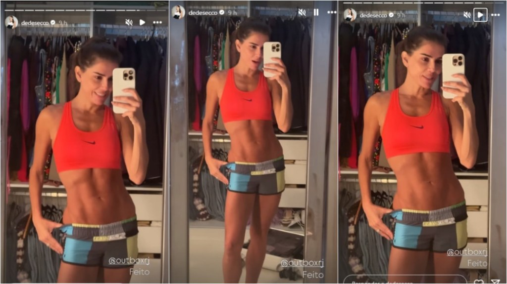 Deborah Secco exibe abdômen tonificado após treino intenso de crossfit