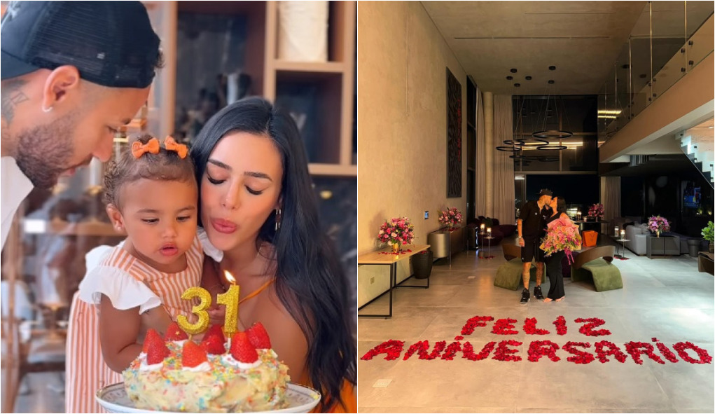 Neymar faz surpresa romântica para aniversário de Bruna Biancardi