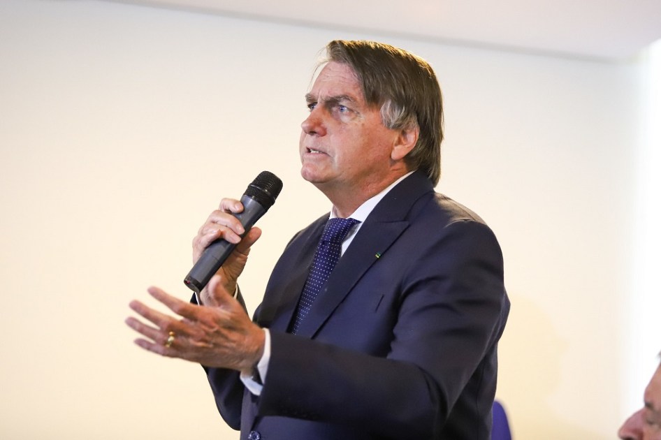 Jair Bolsonaro durante reunião do PL