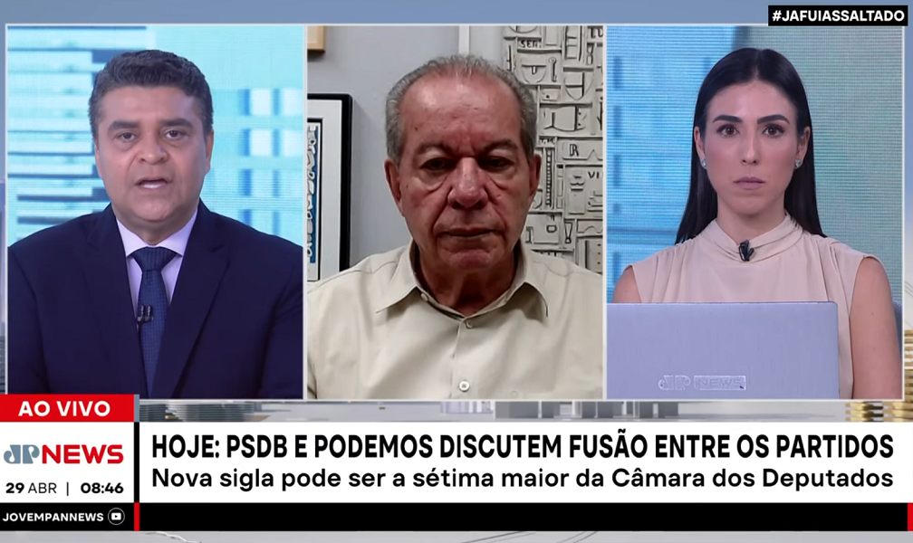 O ex-senador José Aníbal, presidente do diretório do PSDB em São Paulo, concede entrevista à Jovem Pan News