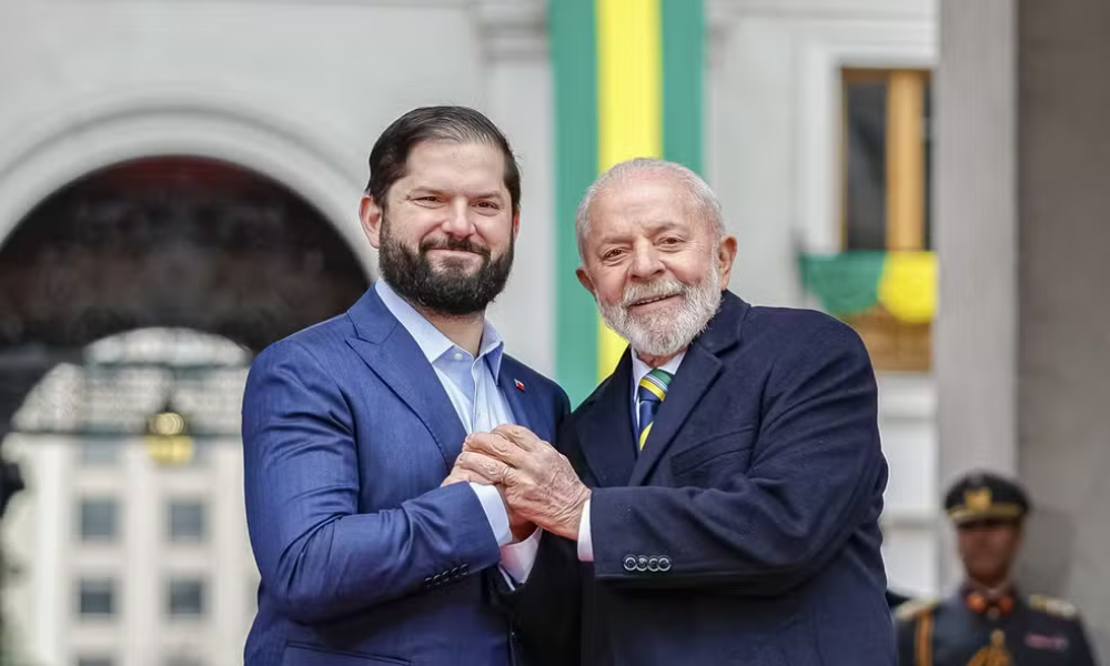 Boric e Lula durante visita do presidente brasileiro ao Chile em 2024