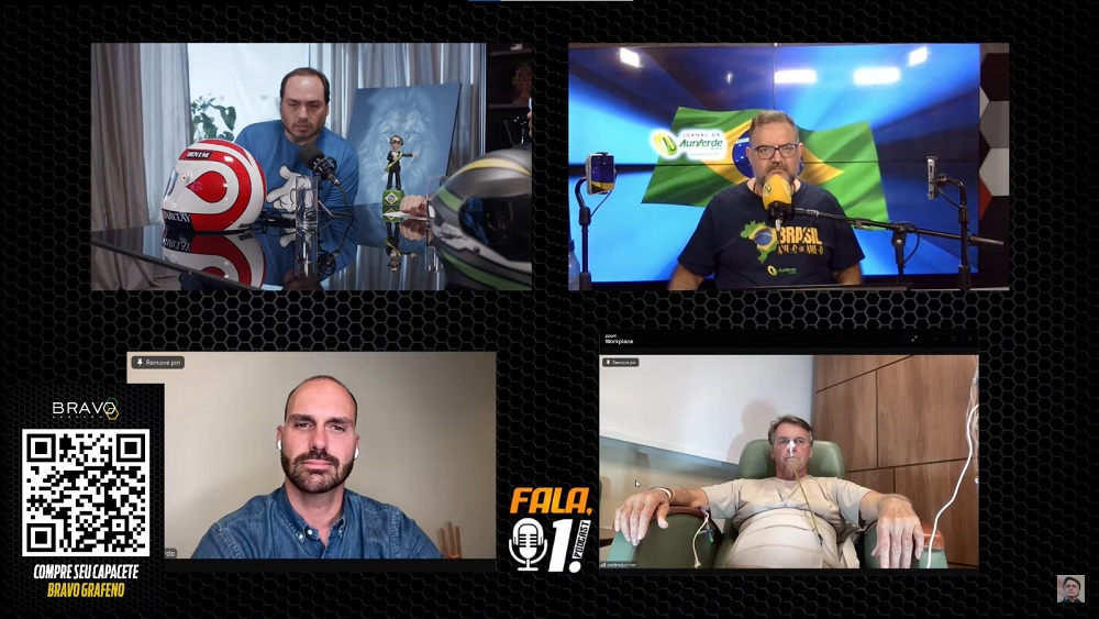 Bolsonaro participa de live e promove capacete de grafeno durante recuperação na UTI