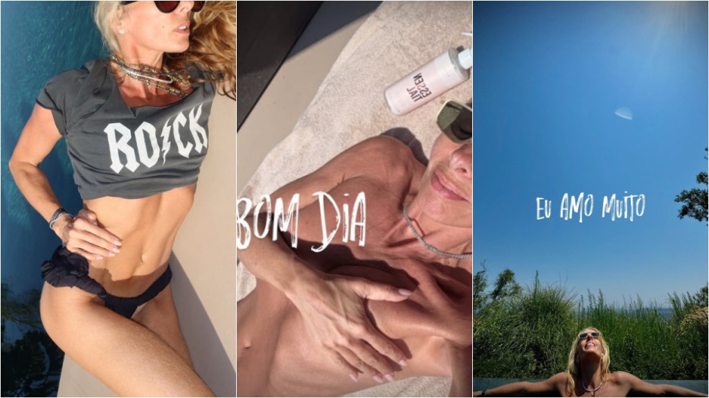 Adriane Galisteu exibe topless em férias na Turquia