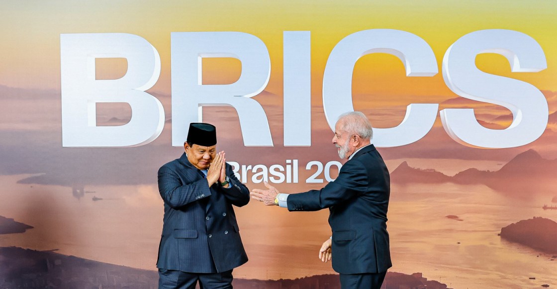 Cerimônia oficial de chegada dos Chefes de Estado e de Governo 06.07.2025 - Presidente da Indonésia, Prabowo Subianto e o Presidente da República, Luiz Inácio Lula da Silva, durante a Cerimônia oficial de chegada dos Chefes de Estado e de Governo, no Museu de Arte Moderna (MAM). Rio de Janeiro - RJ. Foto: Ricardo Stuckert / PR