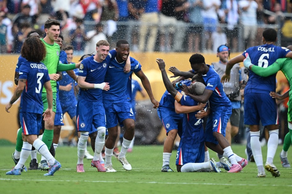 Jogadores do Chelsea comemoram após a final da Copa do Mundo de Clubes da Fifa 2025