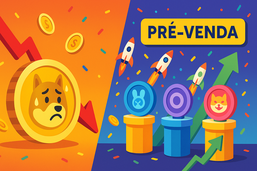 DOGE em baixa: conheça as pré-vendas que podem liderar a próxima alta das memecoins