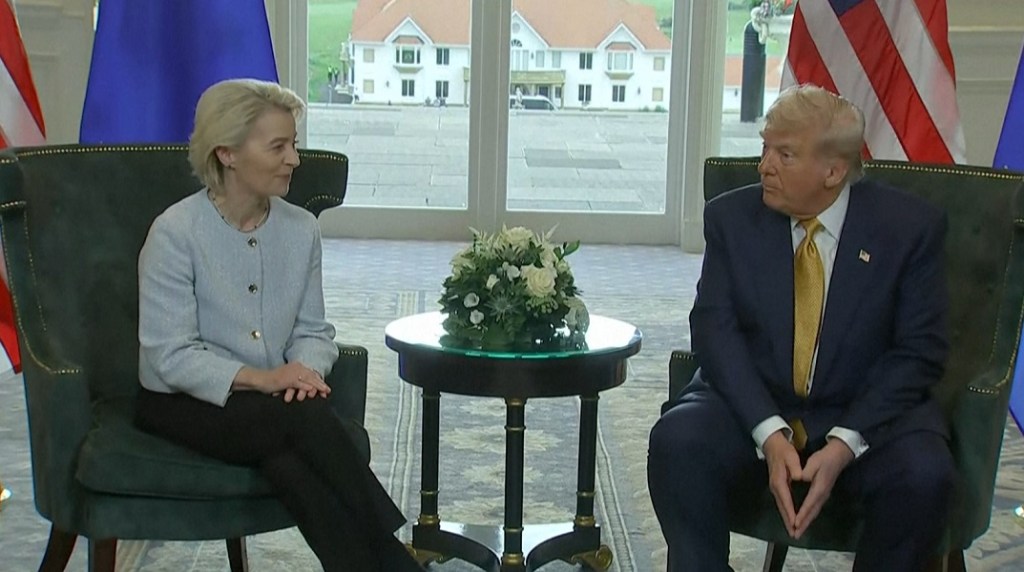 Presidente da Comissão Europeia celebra ‘bom acordo’ comercial entre UE e EUA: ‘É um acordo enorme’