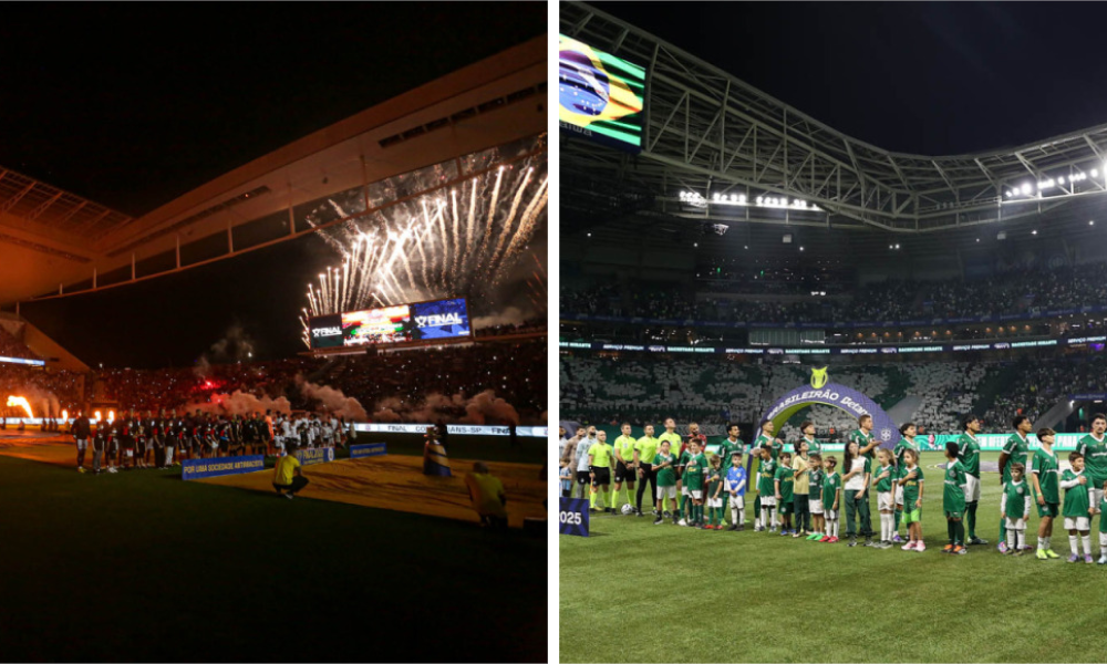 Arenas de Corinthians (esquerda) e Palmeiras concorrem a prêmio promovido pela Confut Sudamericana