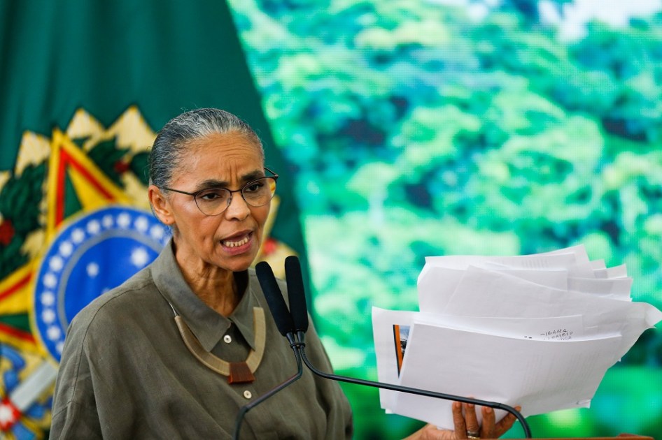 A ministra do Meio Ambiente e Mudança do Clima, Marina Silva, durante apresentação e coletiva de imprensa realizada em meio às celebrações do Dia Mundial do Meio Ambiente