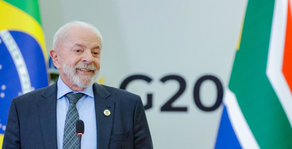 23.11.2025 - Coletiva de Imprensa G20 Presidente da República Luiz Inácio Lula da Silva, durante entrevista coletiva concedida à imprensa presente na Cúpula de Líderes do G20. Joanesburgo / África do Sul Foto: Ricardo Stuckert / PR