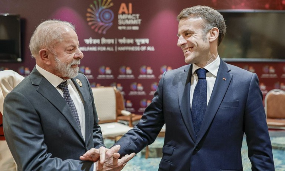 Lula e Macron conversaram em Nova Délhi, na Índia