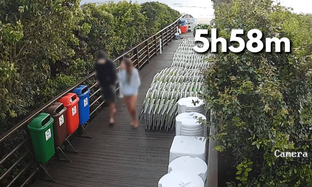 Vídeo mostra adolescente indiciado por agressões ao cão Orelha saindo e voltando de condomínio no dia 4 de janeiro — Foto: Divulgação/Polícia Civil de Santa Catarina