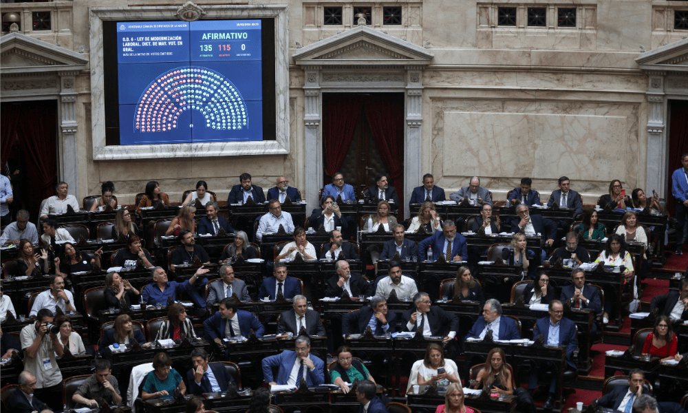 Câmara dos Deputados da Argentina aprova reforma trabalhista de Milei após greve geral