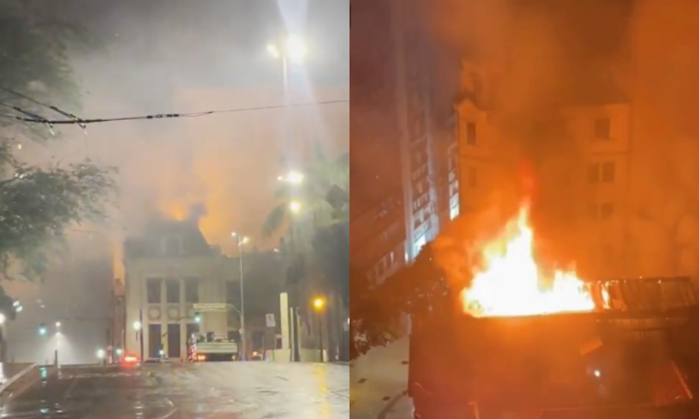 Defesa Civil afirma que fogo foi extinto e não houve feridos; área de 50 m² foi afetada.