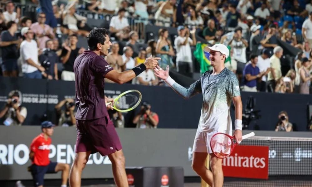 Marcelo Melo e João Fonseca no Rio Open