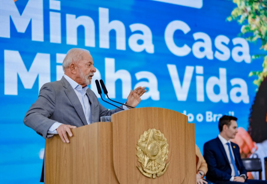 Presidente da República, Luiz Inácio Lula da Silva, durante cerimônia de Entrega Simultânea de Unidades Habitacionais do Minha Casa, Minha Vida