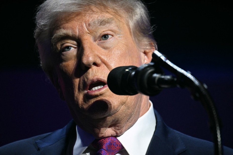 Trump em discurso no evento Turning Point USA