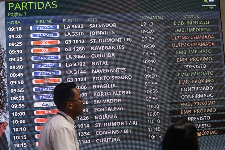 Movimento no Aeroporto de Congonhas, localizado na zona sul de São Paulo