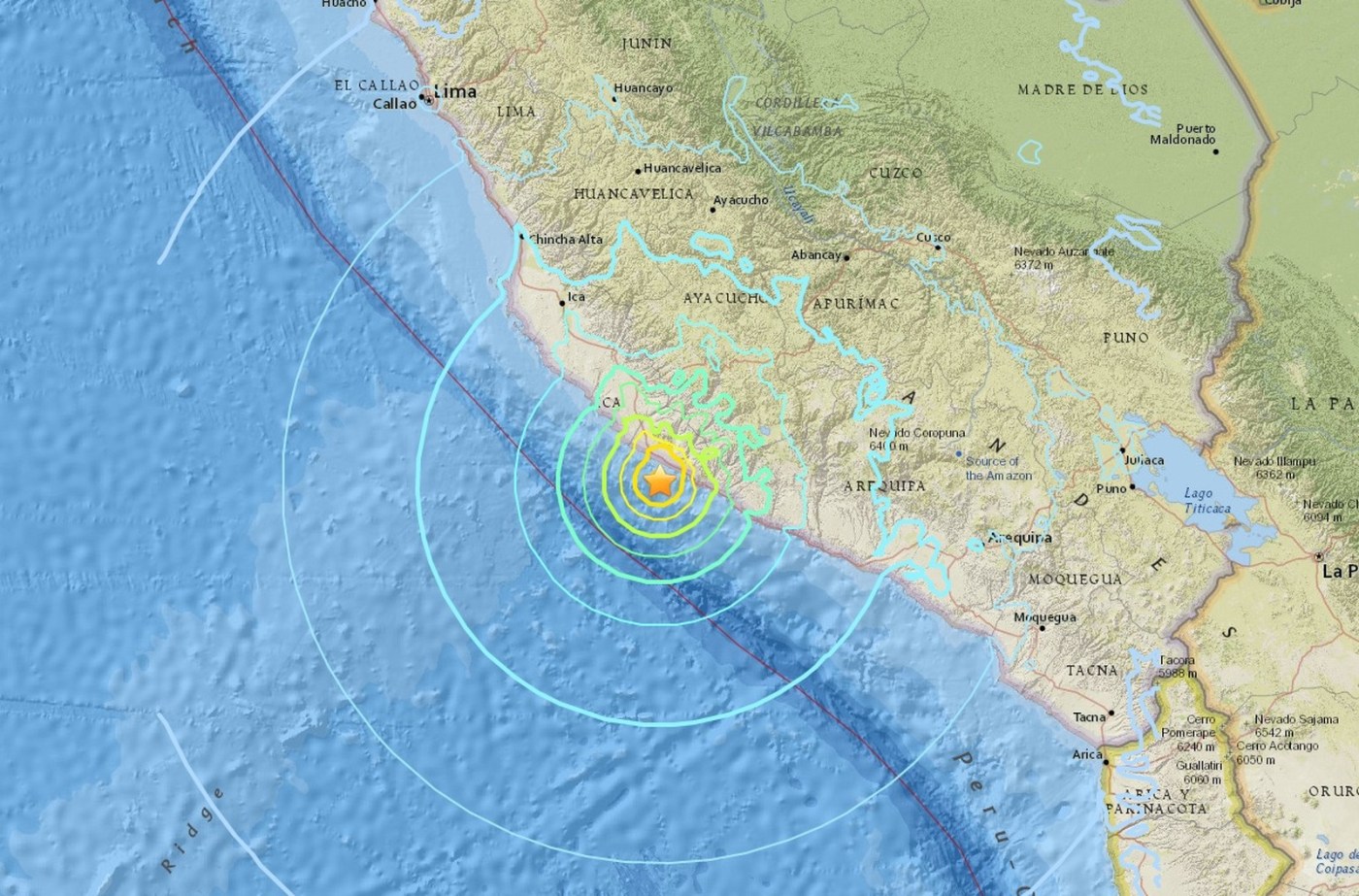 Terremoto de magnitude 6,1 atinge a costa sul do Peru 