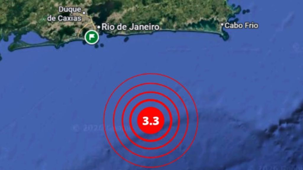 Tremor de magnitude 3.3 é registrado na costa do RJ