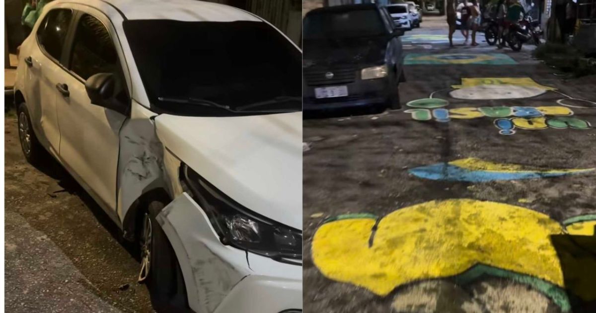 Motorista atropela moradores que pintavam rua para