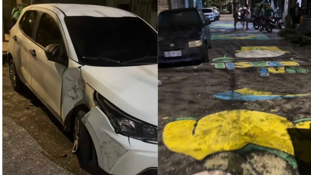 Motorista atropela moradores que pintavam rua para a Copa, em Belém