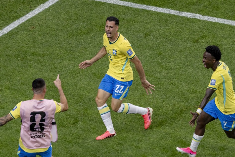 USA - COPA DO MUNDO/BRASIL X JAPÃO - ESPORTES - Gabriel Martinelli , do Brasil, comemora após marcar gol nos acréscimos da partida contra o Japão válida pela 2ª fase da Copa do Mundo de 2026, em Houston, no estado do Texas, nos Estados Unidos, nesta segunda-feira, 29 de junho de 2026. A seleção brasileira venceu, de virada, por 2 a 1. 29/06/2026 - Foto: BRUNO MOTTA/ENQUADRAR/ESTADÃO CONTEÚDO