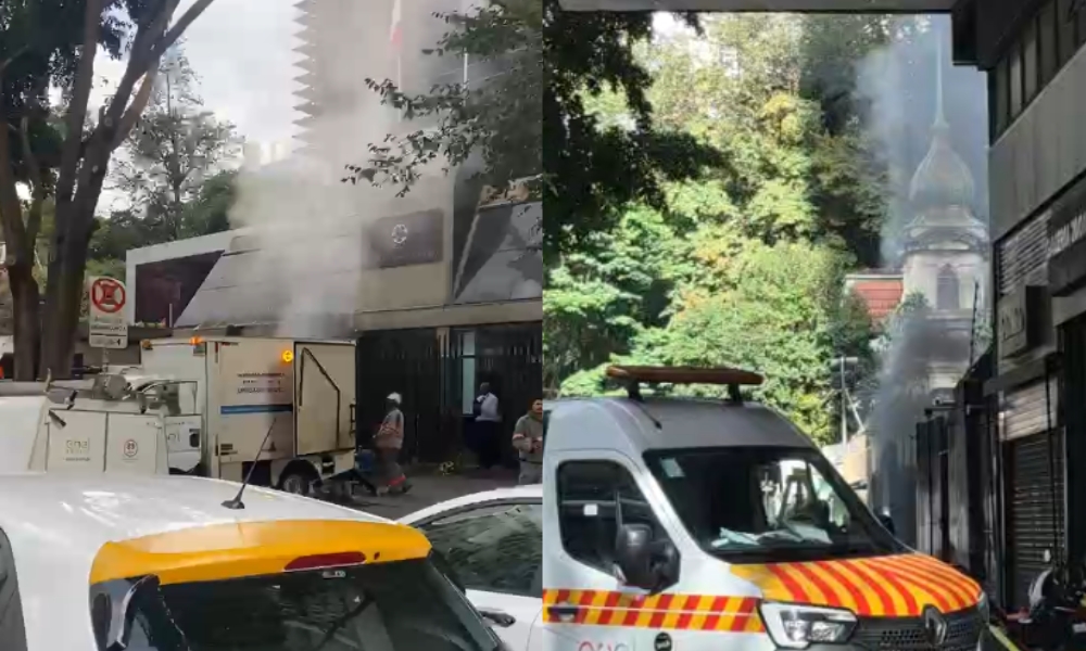 O consulado da Itália no Brasil precisou ser evacuado nesta quinta-feira (11) devido a presença de fumaça na rede elétrica subterrânea do prédio.