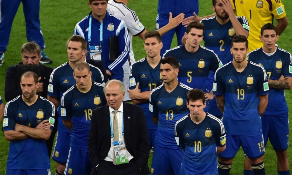 Seleção da Argentina depois do vice para a Alemanha, na Copa do Mundo de 2014