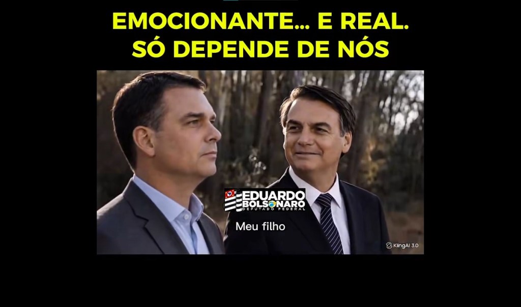 Eduardo publica vídeo de IA com Bolsonaro, inspirado em viral de Neymar; assista