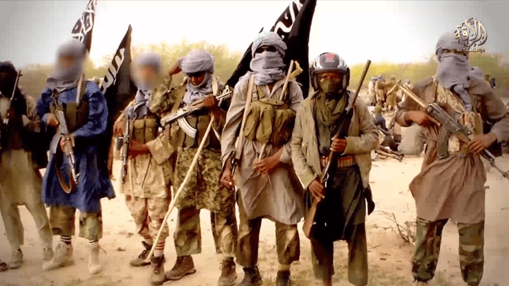 Jama'at Nusrat al-Islam wal-Muslimin (JNIM) em atuação no Sahel.