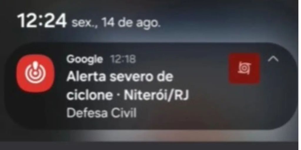 Alerta falso nos celulares dos moradores de Niterói sobre ciclone