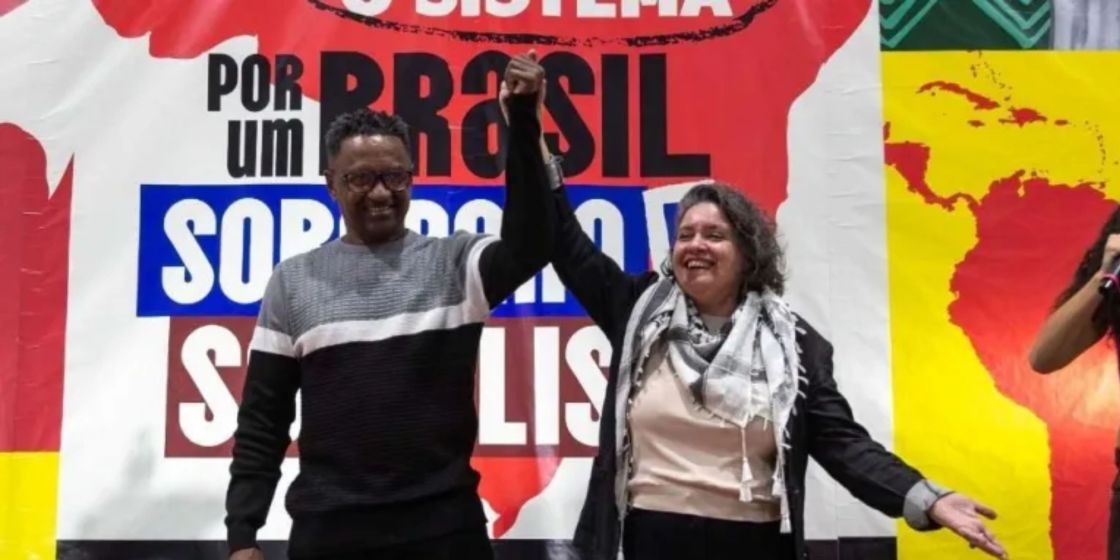 Candidato Hertz Dias e sua vice, Vanessa Portugal