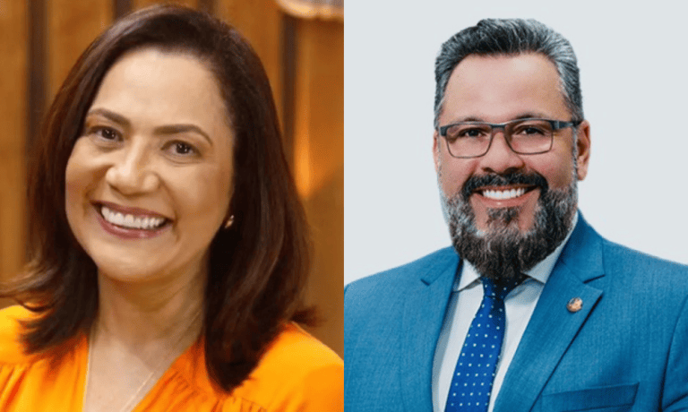 Governadora do Acre, Mailza Assis (PP), e o senador Alan Rick (Republicanos)