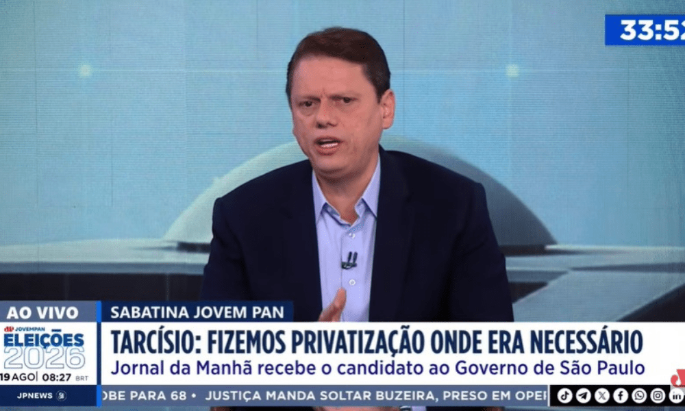 Candidato à reeleição ao governo de SP, Tarcísio de Freitas (Republicanos)