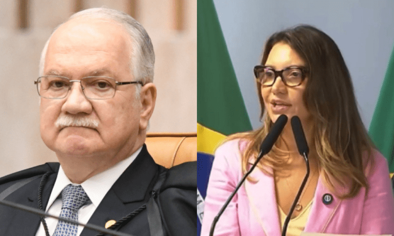 Presidente do STF, Edson Fachin, e a primeira-dama, Janja