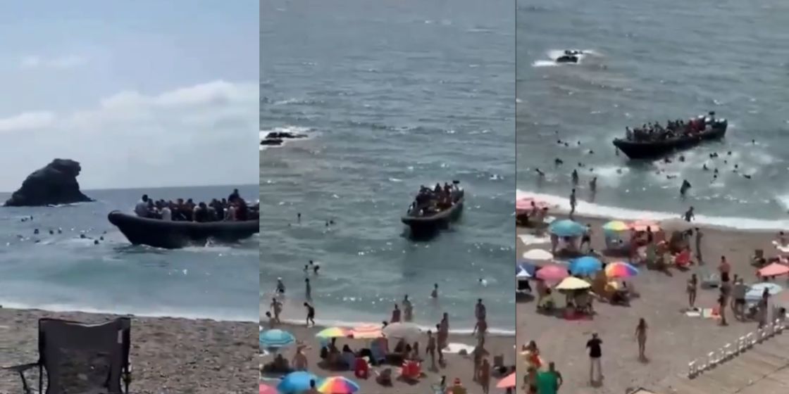 Imigrantes surpreendem banhistas em praia da Espanha