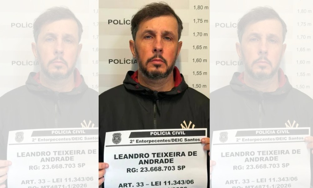 A captura foi realizada por policiais da 2ª Delegacia de Investigações sobre Entorpecentes (Dise) do Deic de Santos.