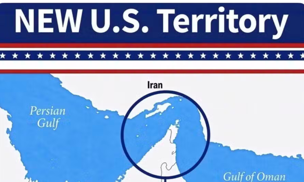 Trump publica mapa com Estreito de Ormuz como ‘novo território dos EUA’