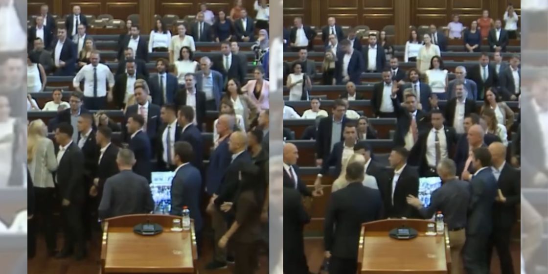 Sessão é imterrompida após deputada Tim Kadrijaj jogar ovos contra primeiro-ministro no Kosovo