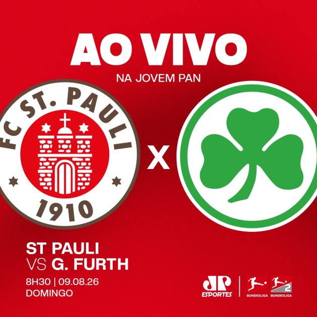 Jovem Pan transmite St. Pauli e Greuther Fürth pela Bundesliga 2; acompanhe ao vivo