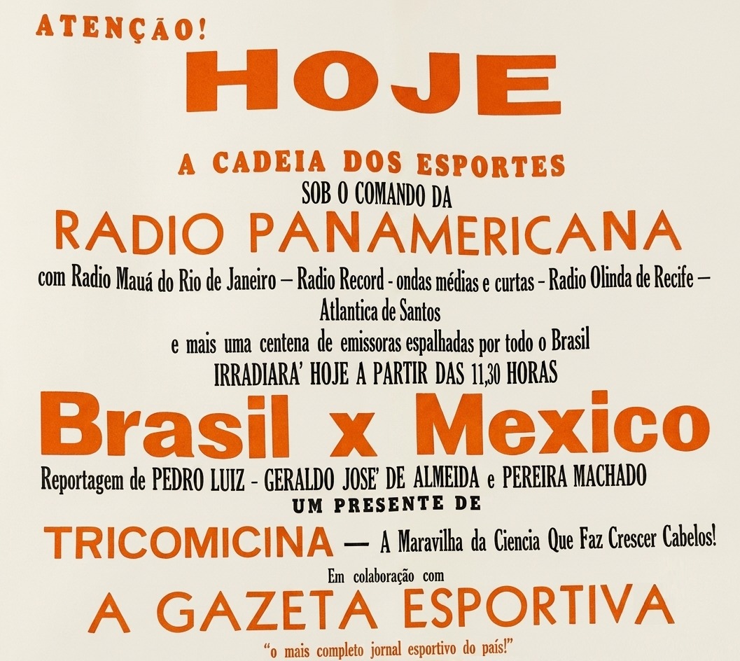 As rádios Panamericana e Record transmitiram em pool jogos da Copa de 1954