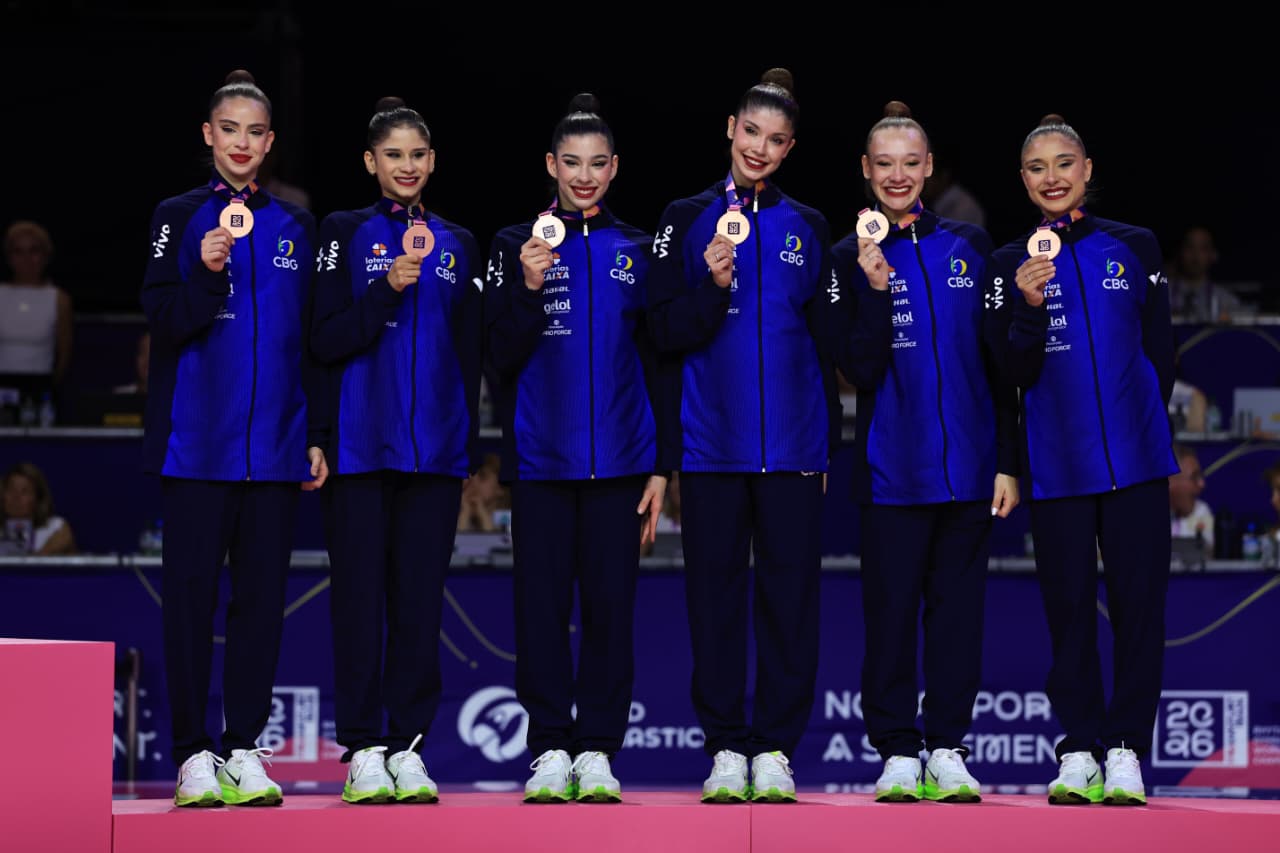 Brasil é bronze no Mundial de ginástica rítmica e garante vaga em Los Angeles-2028